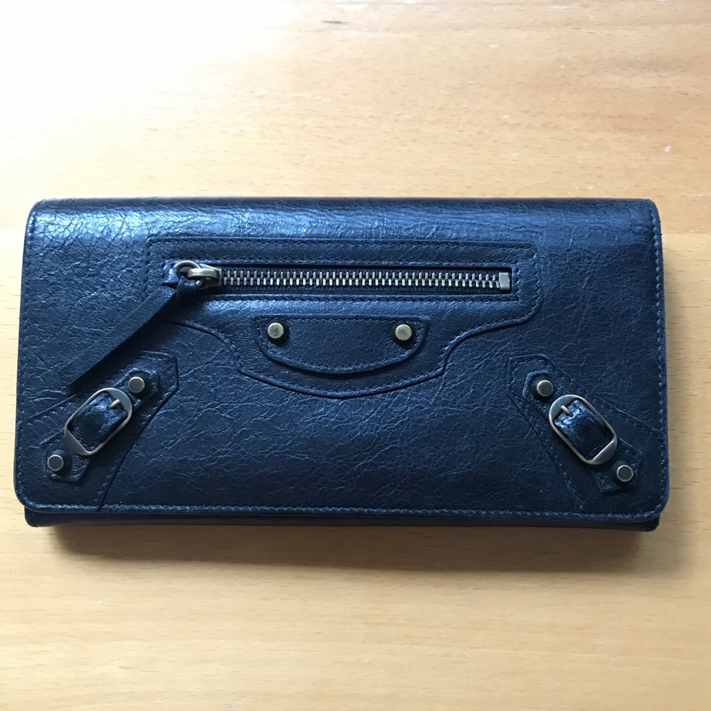 Balenciaga classic money wallet city in black